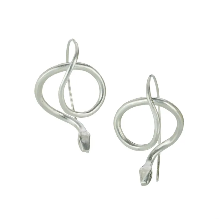 Sterling Silver Diamond Serpent Earrings Annette Ferdinandsen Earrings