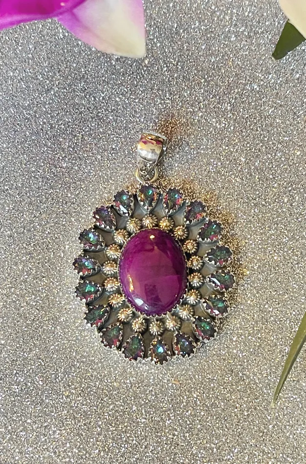 Sterling Silver Enchanted Purple LabradoriteMystic Pendant Sophiareneboutiquecom Necklaces