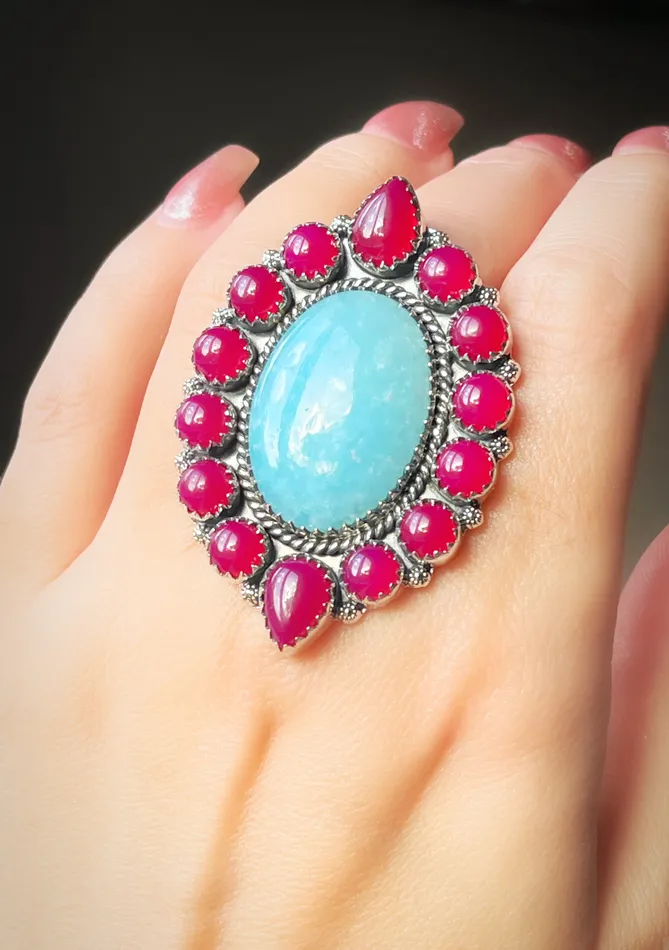 Sterling Silver SmithsonitePink Onyx Custom Cluster Rings Sophiareneboutiquecom Rings Sterling Silver SmithsonitePink Onyx Custom Cluster Rings Sophiareneboutiquecom Rings