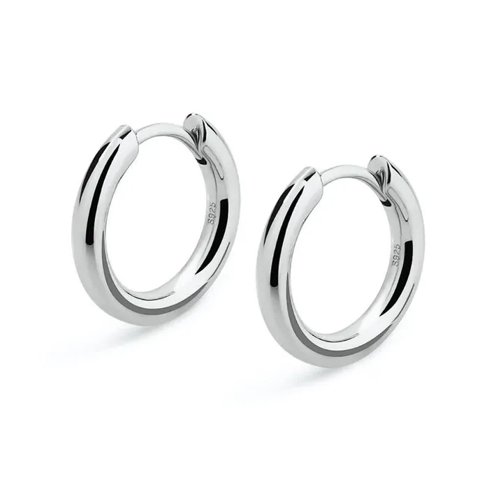 The Silver Eclipse 925 Sterling Silver Hoop Earrings in White Gold Bling Proud Earrings The Silver Eclipse 925 Sterling Silver Hoop Earrings in White Gold Bling Proud Earrings