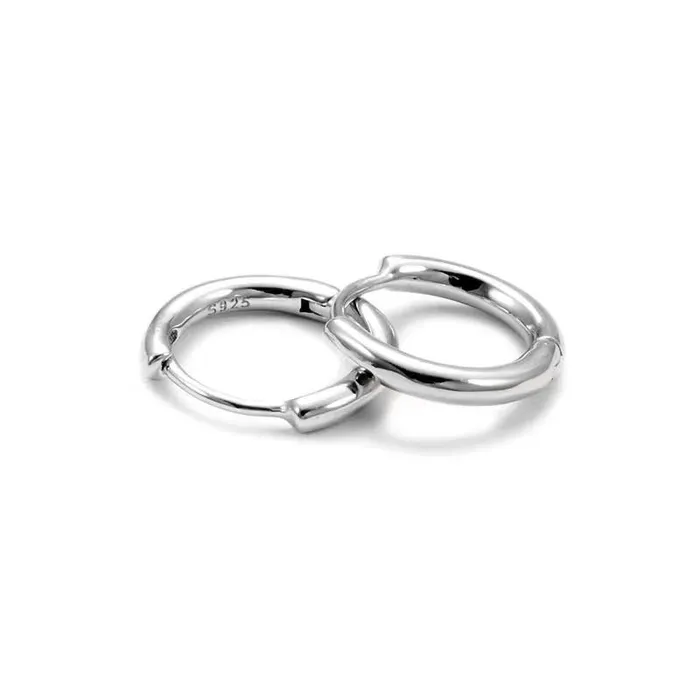 The Silver Eclipse 925 Sterling Silver Hoop Earrings in White Gold Bling Proud Earrings
