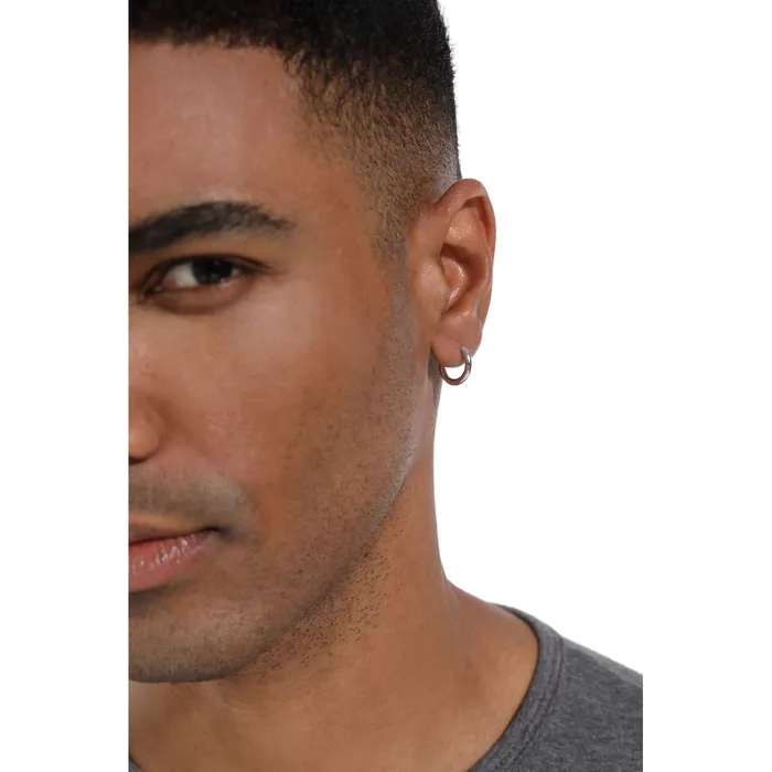The Silver Eclipse 925 Sterling Silver Hoop Earrings in White Gold Bling Proud Earrings