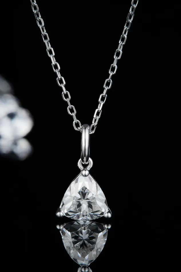 Trendsi Necklaces 1 Carat Moissanite Pendant 925 Sterling Silver Necklace
