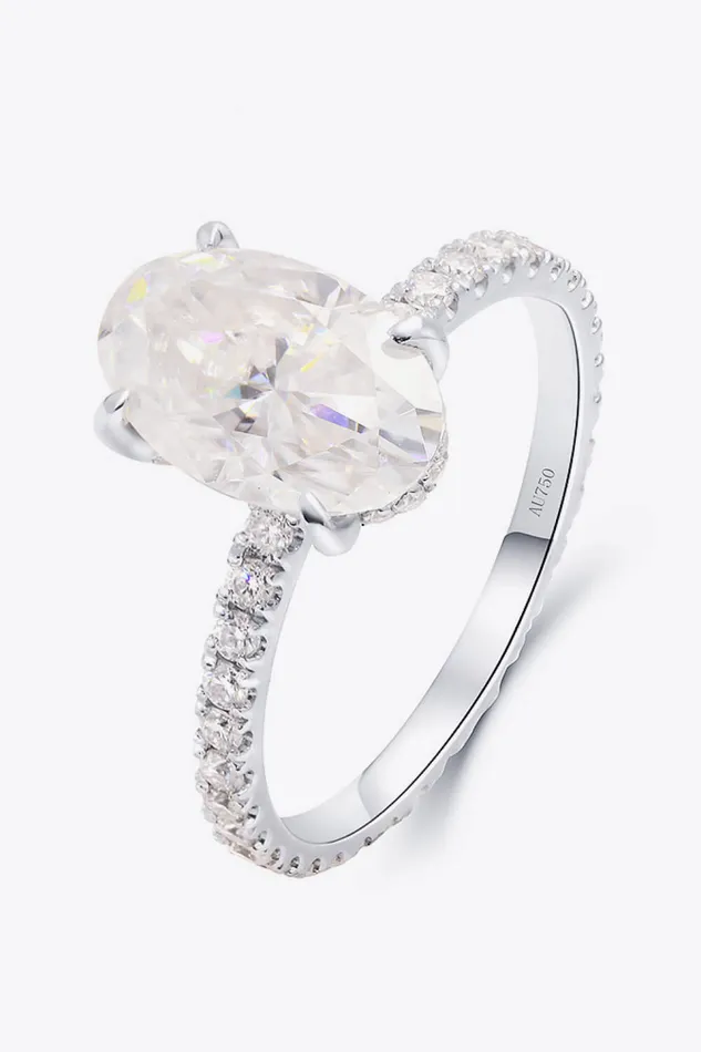 Trendsi Rings 14K White Gold 25 Carat Moissanite 4Prong Ring