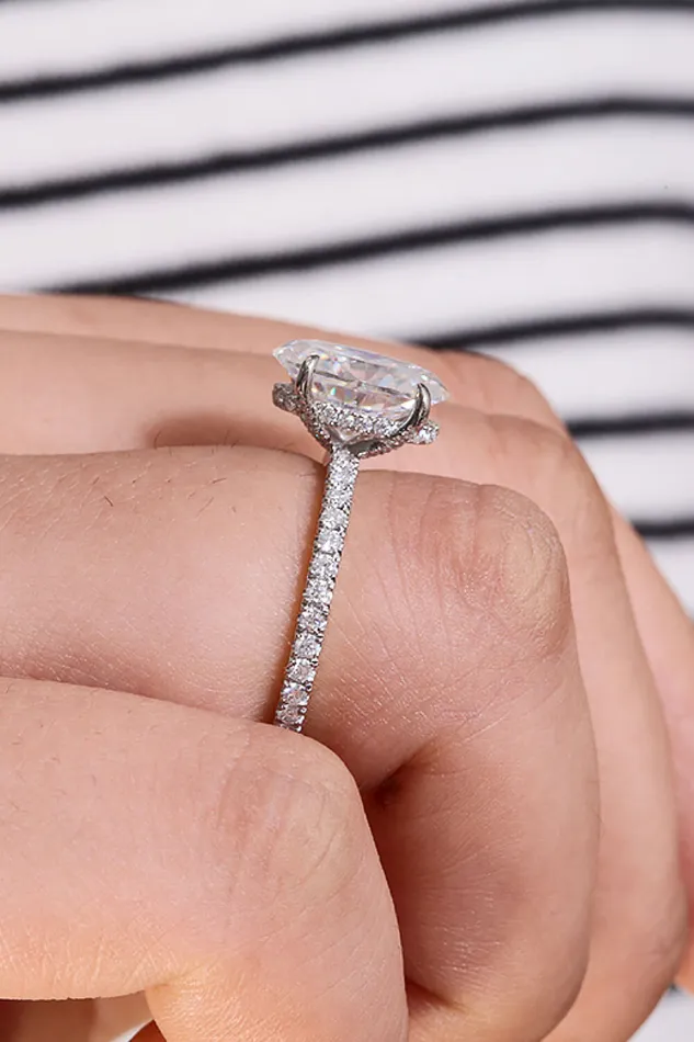 Trendsi Rings 14K White Gold 25 Carat Moissanite 4Prong Ring
