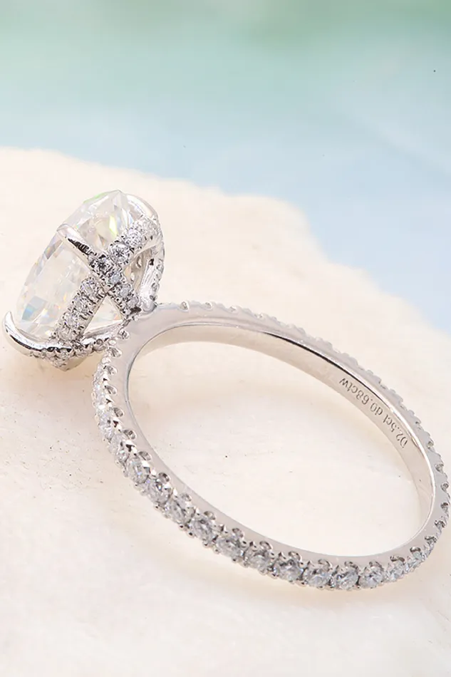 Trendsi Rings 14K White Gold 25 Carat Moissanite 4Prong Ring