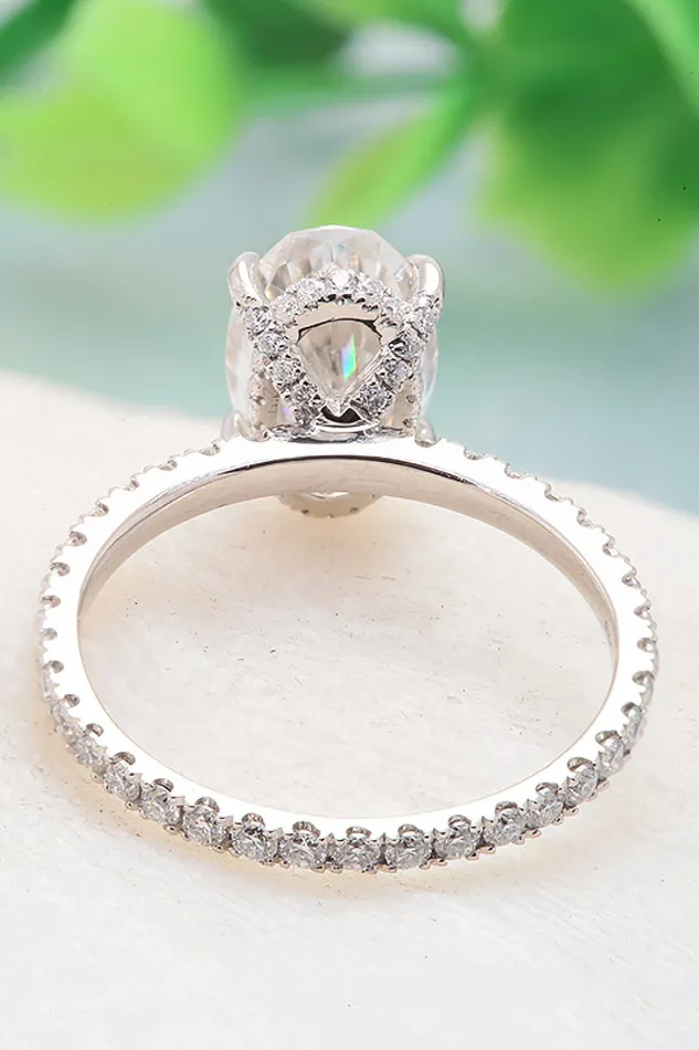Trendsi Rings 14K White Gold 25 Carat Moissanite 4Prong Ring