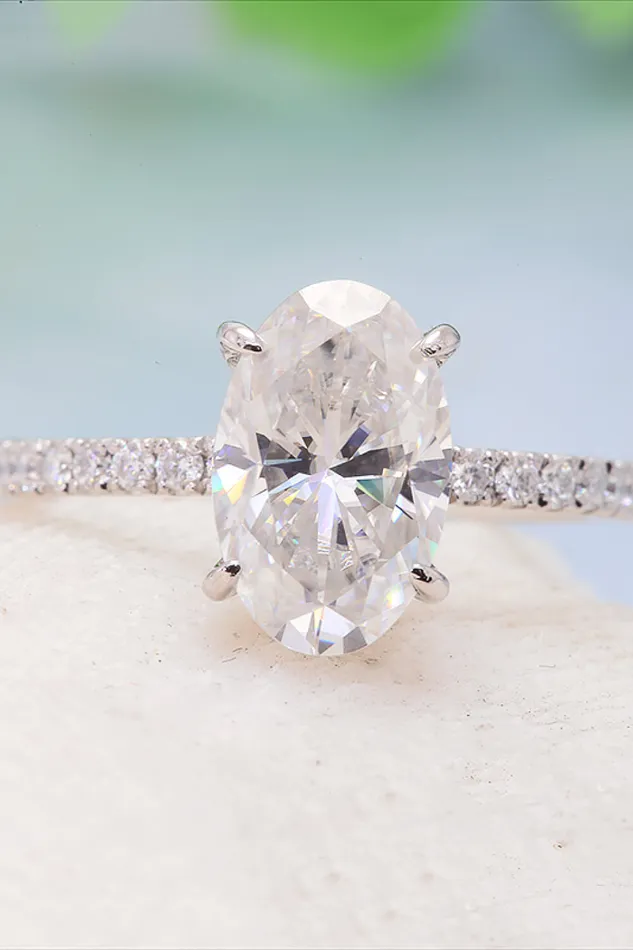 Trendsi Rings 14K White Gold 25 Carat Moissanite 4Prong Ring