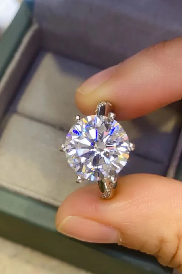 Trendsi Rings 5 Carat Moissanite 6Prong Ring