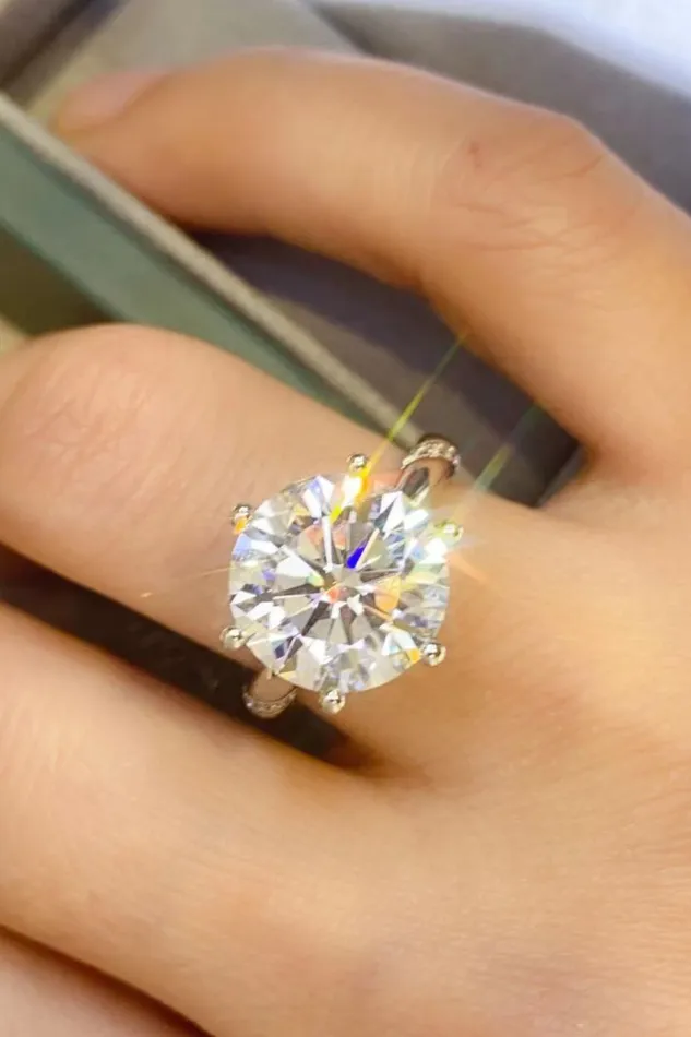 Trendsi Rings 5 Carat Moissanite 6Prong Ring