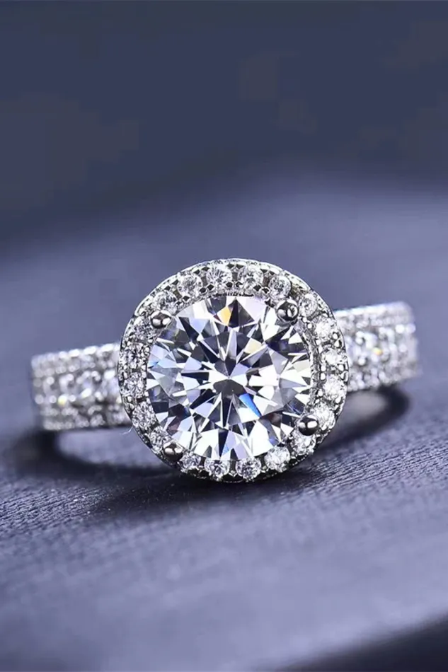 Trendsi Rings FourProng Moissanite Round Ring