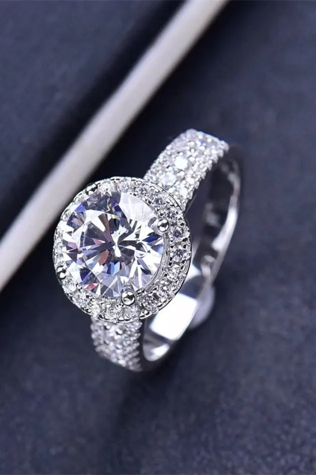 Trendsi Rings FourProng Moissanite Round Ring