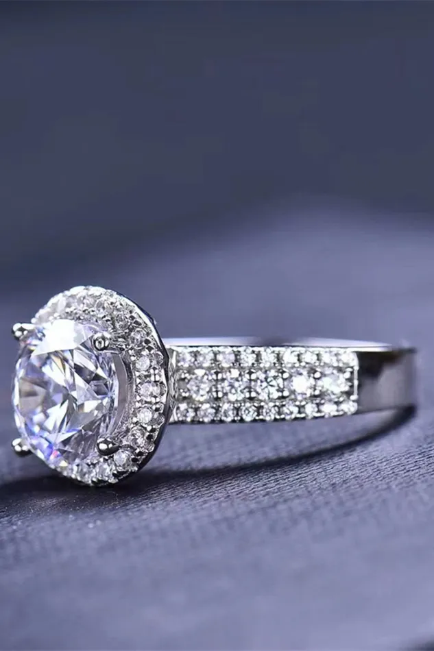 Trendsi Rings FourProng Moissanite Round Ring