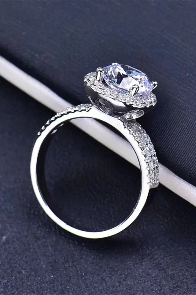 Trendsi Rings FourProng Moissanite Round Ring
