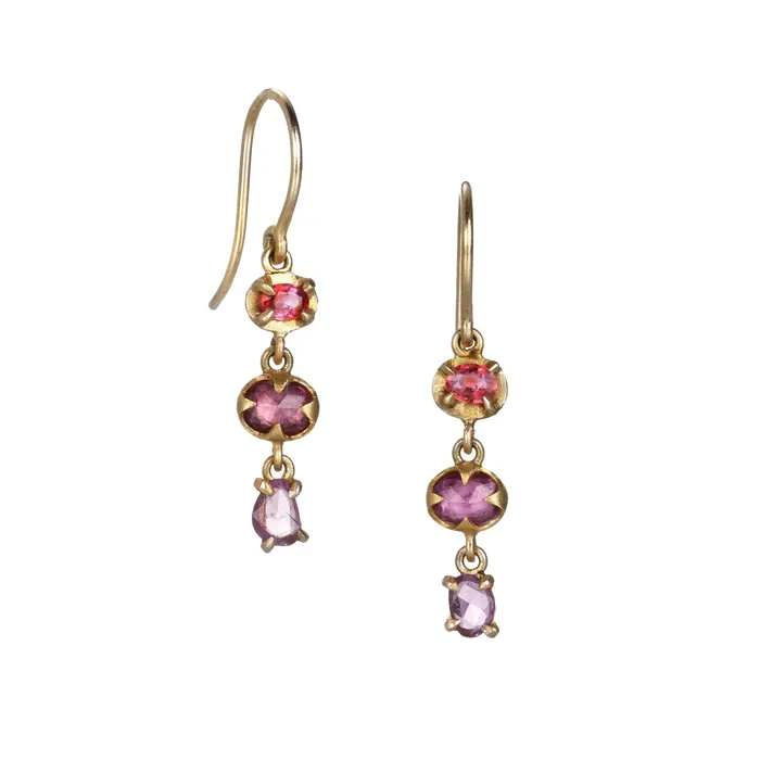 Triple Sapphire Drop Earrings Annie Fensterstock Earrings