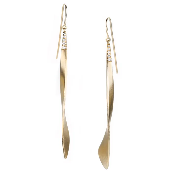 Twist Sail Diamond Drop Earrings Nicole Landaw Earrings